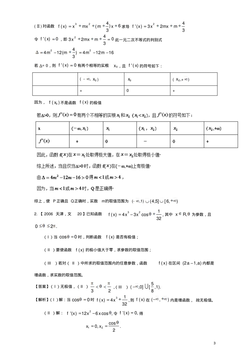 天津专用版高考数学总复习专题03导数分项练习含解析文.pdf_第3页