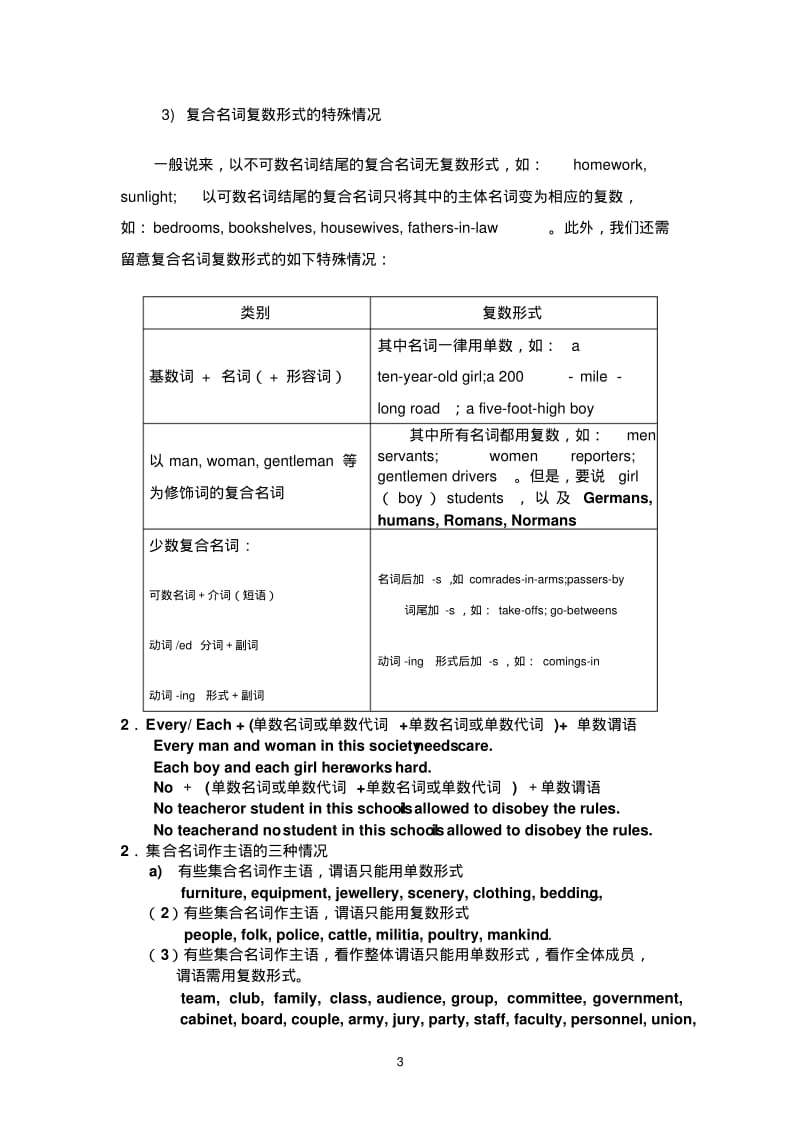 名词及主谓一致用法和练习.pdf_第3页