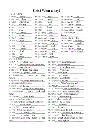 译林英语6B unit2 单元总默写 - 答案.doc