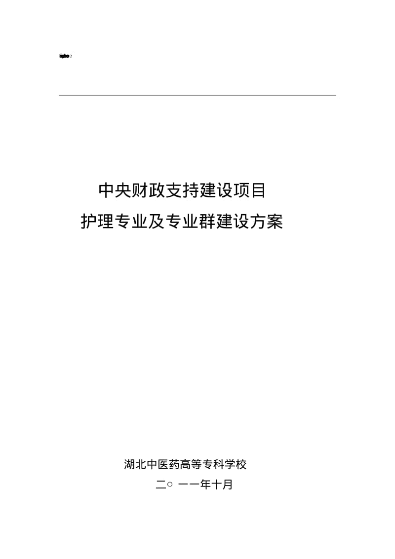 护理专业及专业群建设方案.pdf_第1页