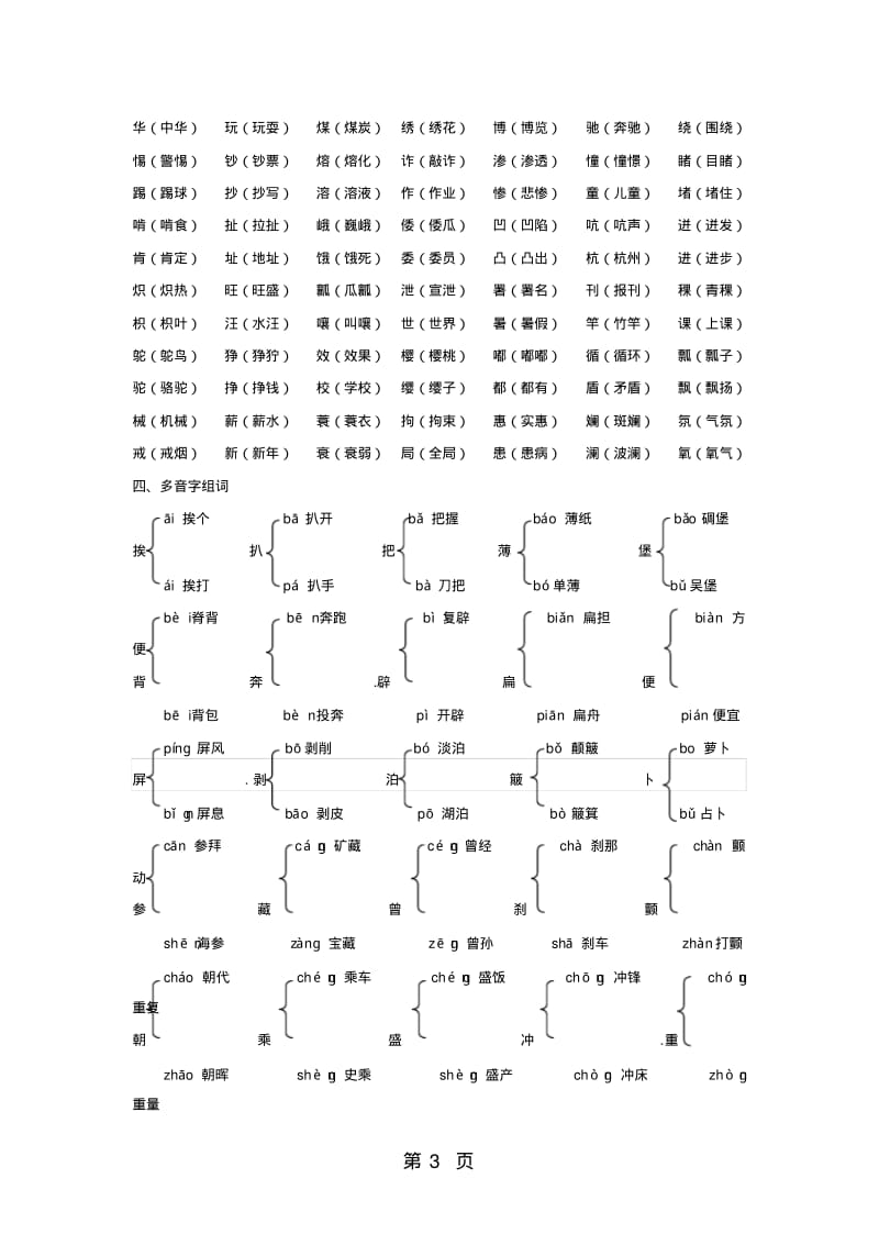 五年级下册语文【教材梳理】专项部分-字词_人教版.pdf_第3页