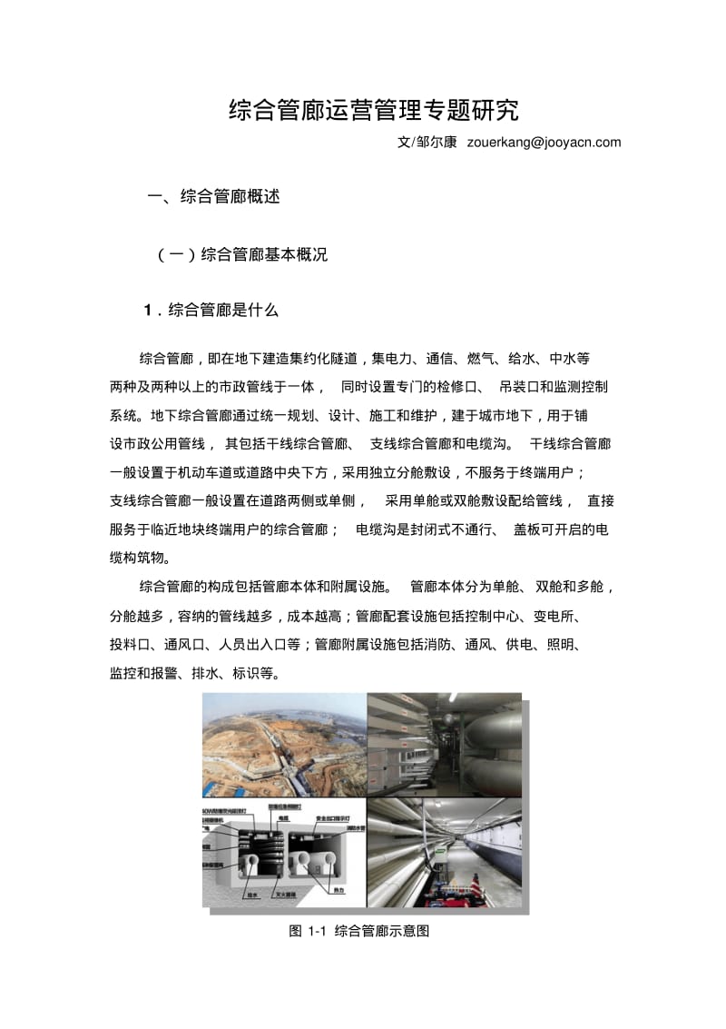 综合管廊运营管理专题报告.pdf_第1页