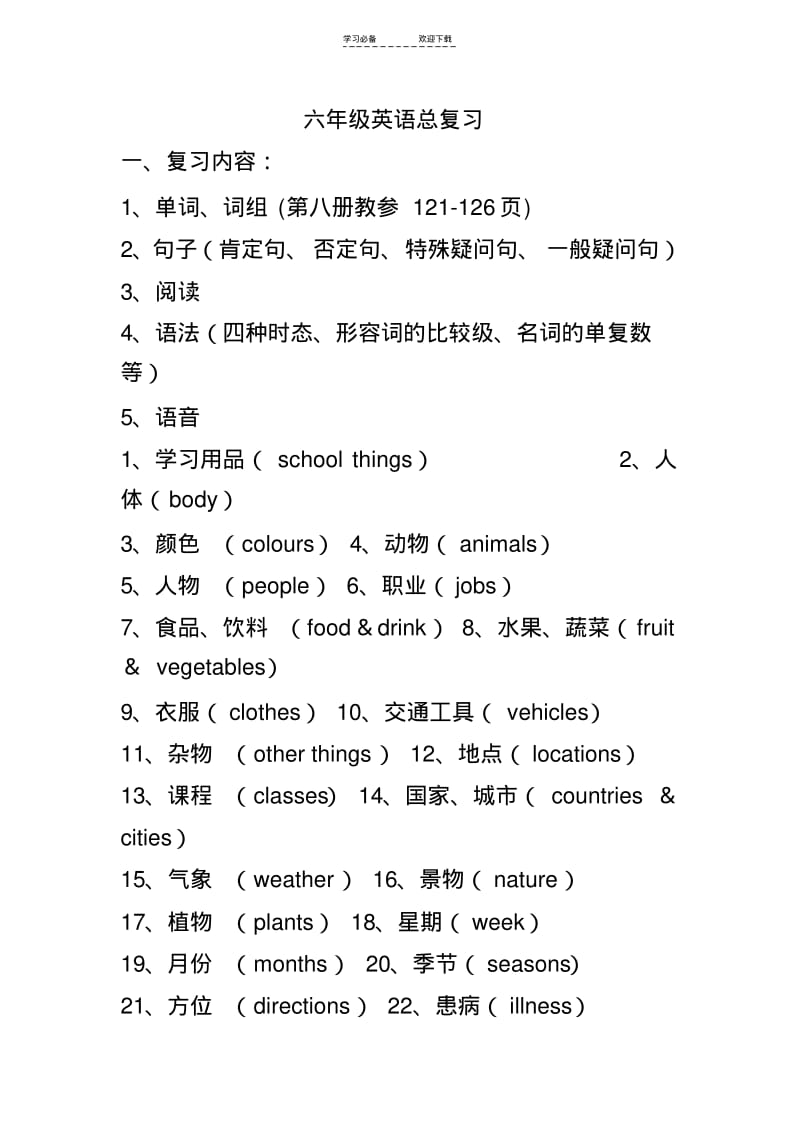 六年级英语总复习.pdf_第1页