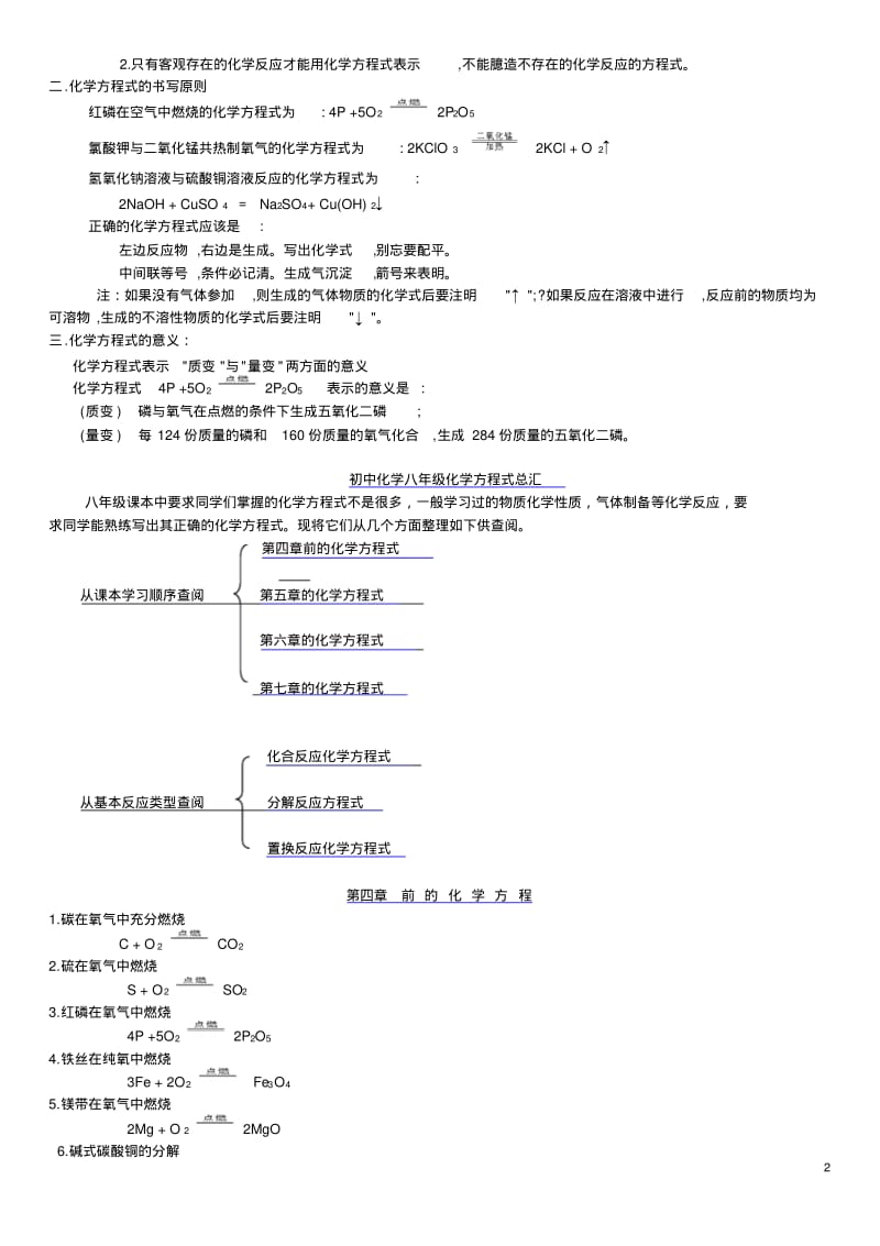 初中化学方程式总汇讲解.pdf_第2页