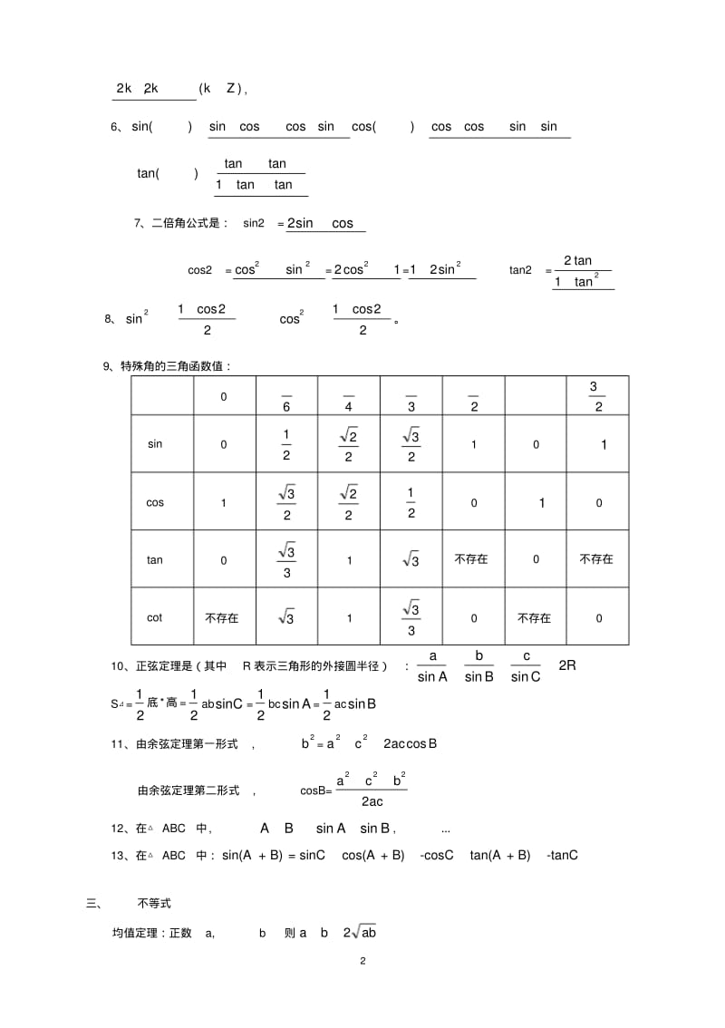 高考数学公式总结.pdf_第2页