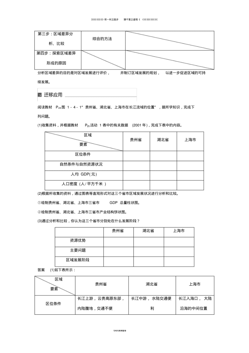 高中地理第一单元单元活动学会分析区域差异同步备课教学案鲁教版必修90.pdf_第3页