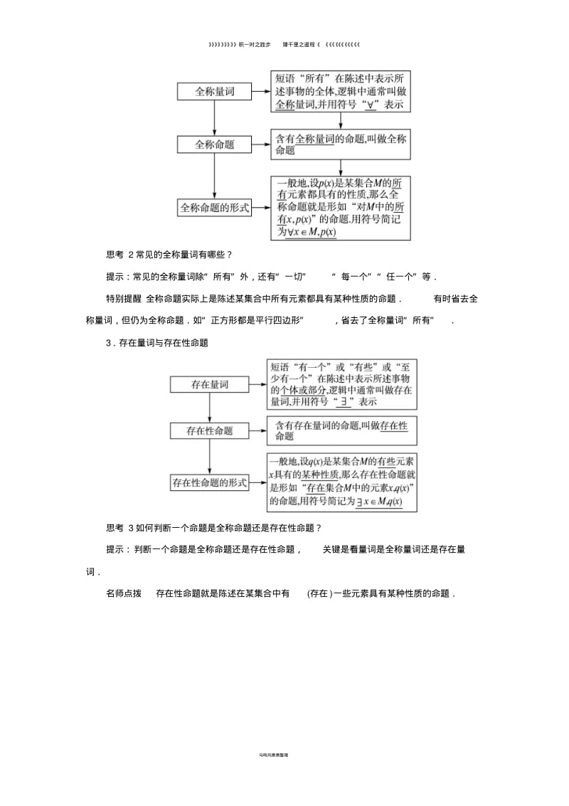 高中数学第一章常用逻辑用语1.1命题与量词预习导学案新人教B版选修1_79.pdf_第2页