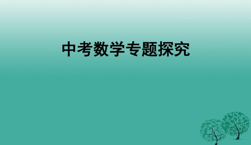 2018年人教版初中中考数学九年级数学专题复习课件人教版PPT课件.pdf_第1页