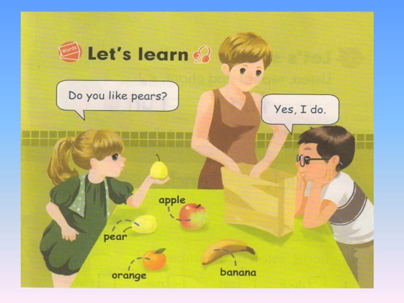 人教版三下英语Unit 5 Do you like pears 第1课时.ppt_第2页
