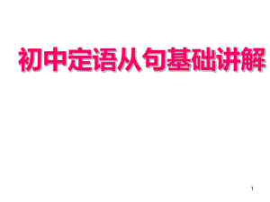 初中定语从句基础篇课件.pdf