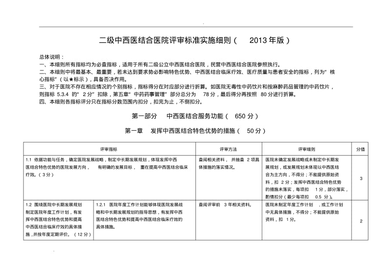 二级中西医结合医院评审标准实施细则.pdf_第1页