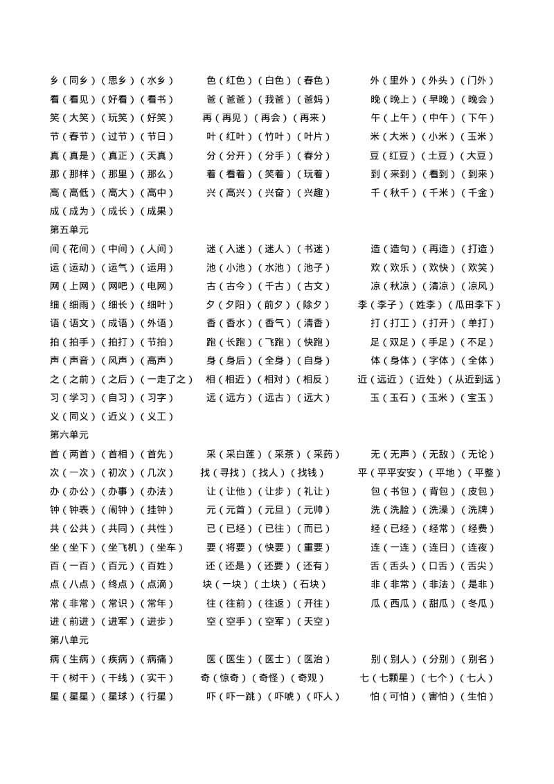 部编一年级下册语文总复习资料.pdf_第2页