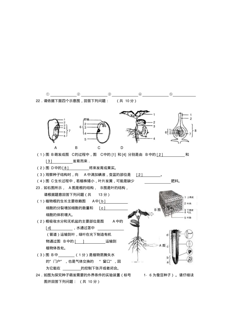 海南省海口市七年级生物上学期期末考试试题.pdf_第3页