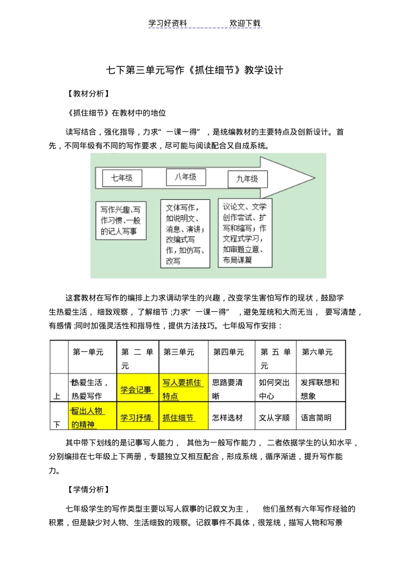 写作《抓住细节》教学设计.pdf_第1页