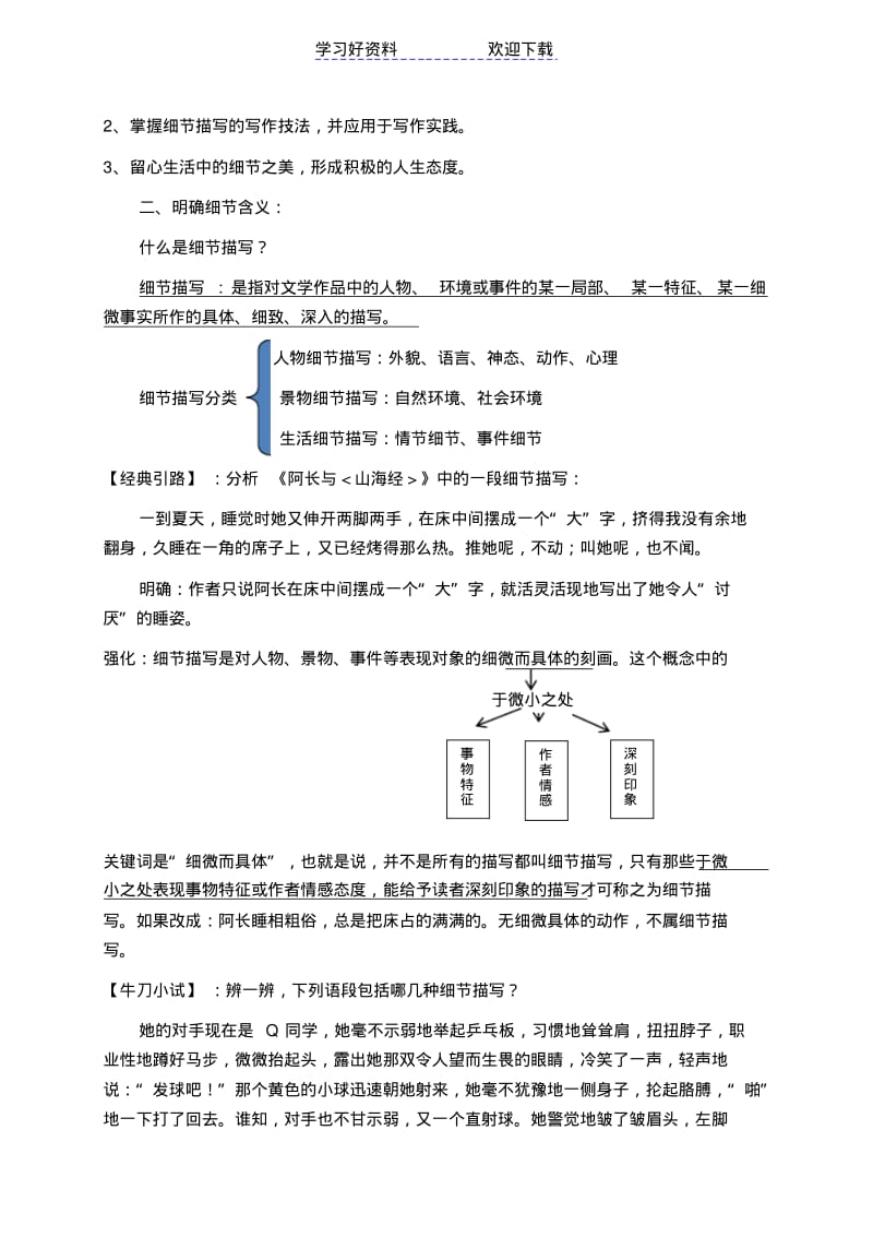 写作《抓住细节》教学设计.pdf_第3页