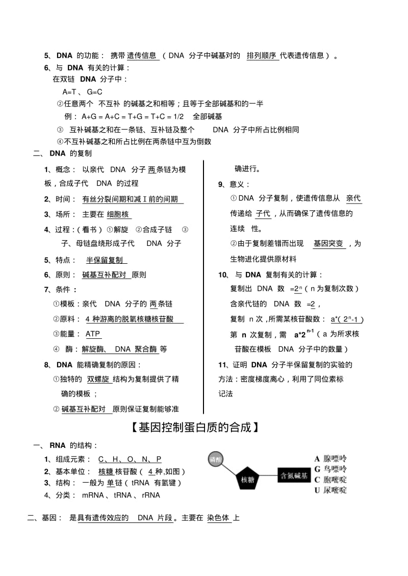 遗传的分子基础知识点.pdf_第3页