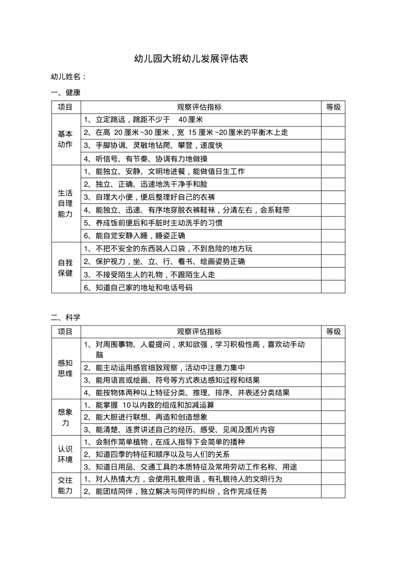 幼儿园幼儿发展评估表.pdf_第1页