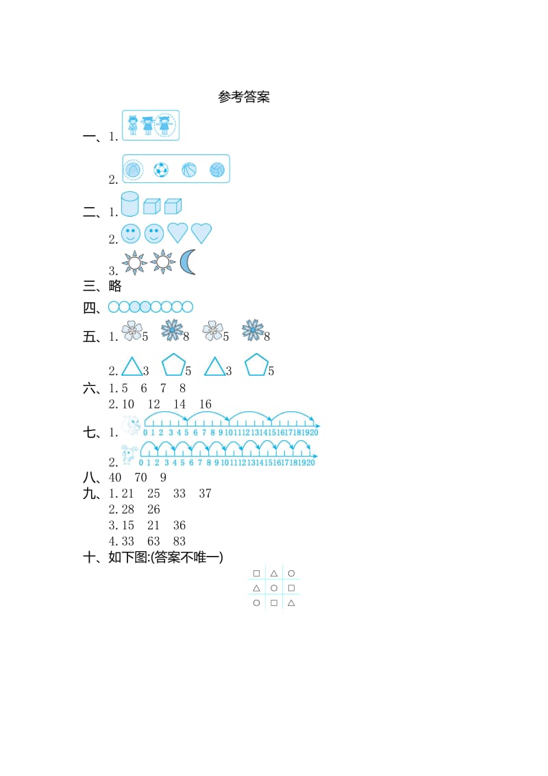 新人教版小学一年级下册数学第七单元《找规律》考试卷有答案 .doc_第3页