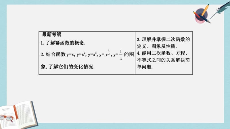 2019年全国通用2018高考数学大一轮复习第二篇函数导数及其应用第6节二次函数与幂函数课件理.pdf_第2页