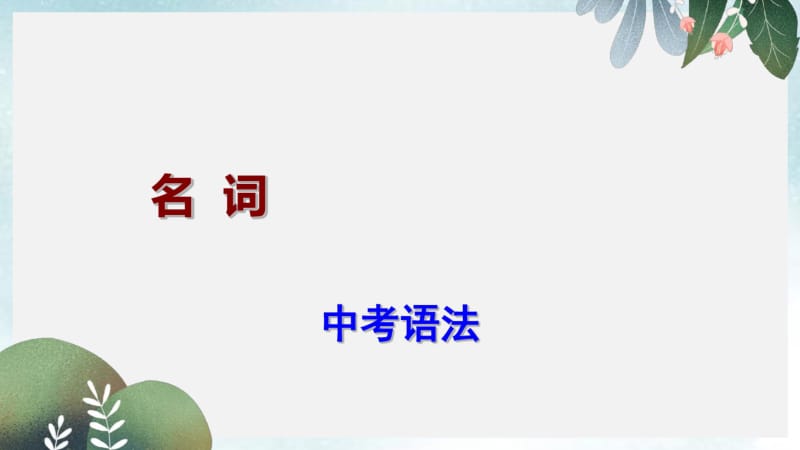 中考英语语法考点复习名词课件.pdf_第1页