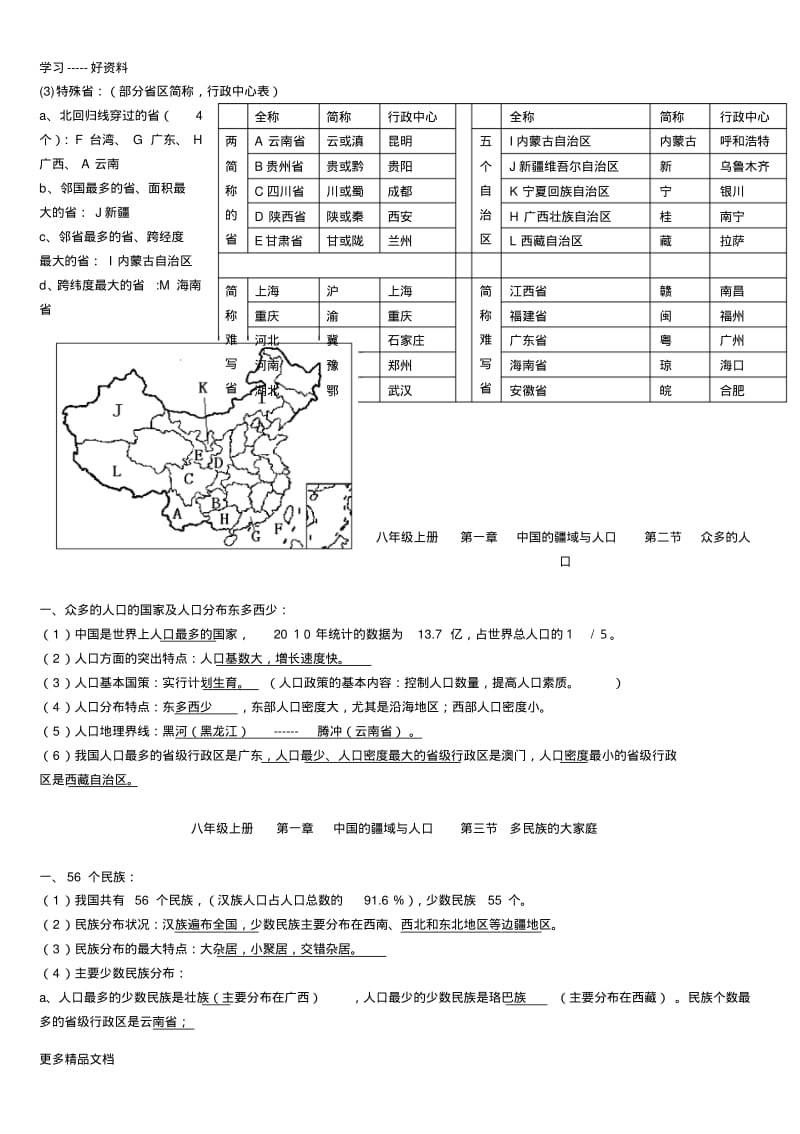 最新人教版八年级上册地理知识点总结.pdf_第2页