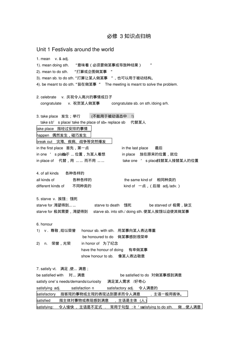 高中英语必修三知识点.pdf_第1页