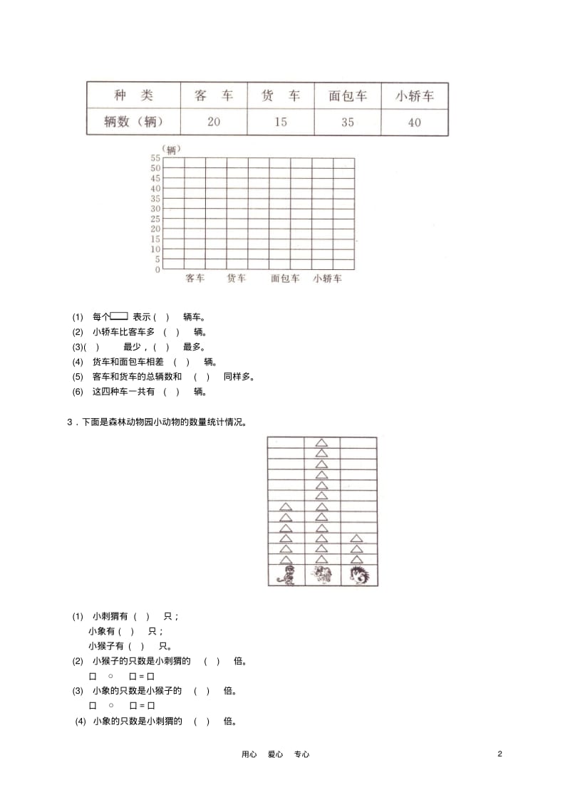 二年级数学下册第八单元统计测试人教新课标版.pdf_第2页