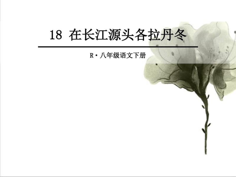 2018年人教版部编本初中初二八年级语文下册18在长江源头各拉丹冬PPT课件.pdf_第1页