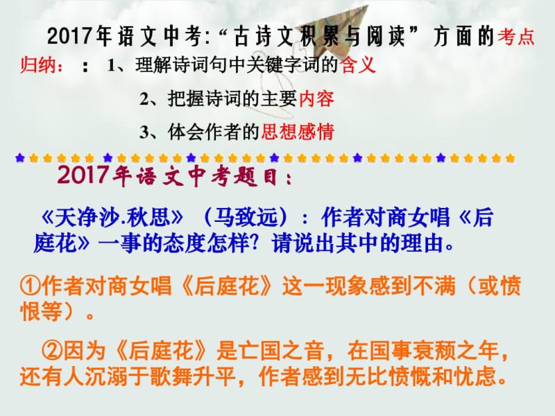 2018年最新人教版初中语文中考专题复习课件——古诗词赏析PPT课件.pdf_第2页