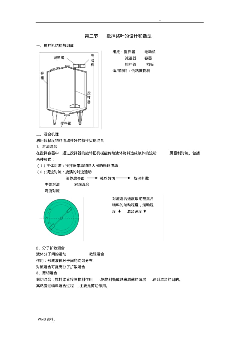 搅拌桨叶的选型和设计计算.pdf_第1页