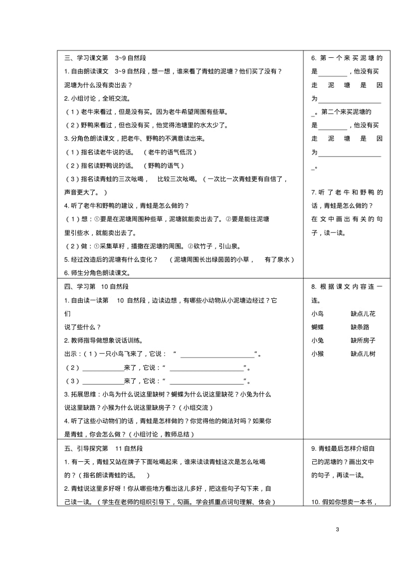 青蛙卖泥塘教案(匹配新教材).pdf_第3页