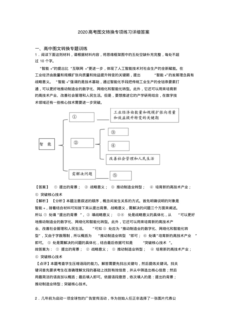 2020高考图文转换专项练习详细答案.pdf_第1页