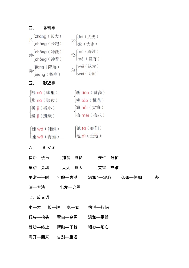 部编版二年级上册语文第一单元知识梳理.pdf_第2页