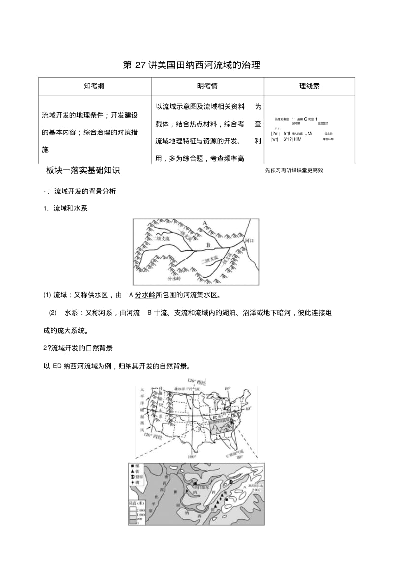 2019版高考地理大一轮复习第十单元区域可持续发展第27讲美国田纳西河流域的治理学.docx.pdf_第1页