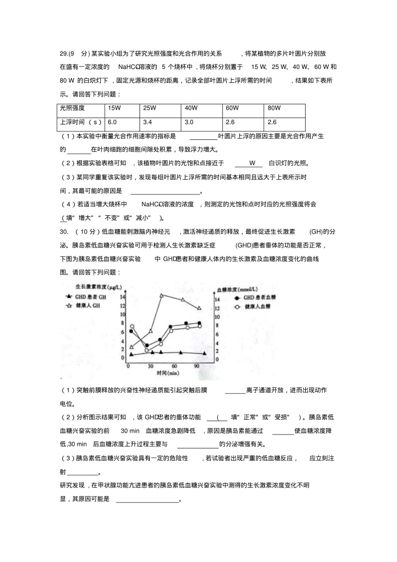 2017年全国Ⅰ卷高考仿真考试理科综合生物试题含答案精品.pdf_第2页