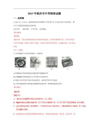 2017年山东省临沂市中考试题物理卷(解析版).pdf