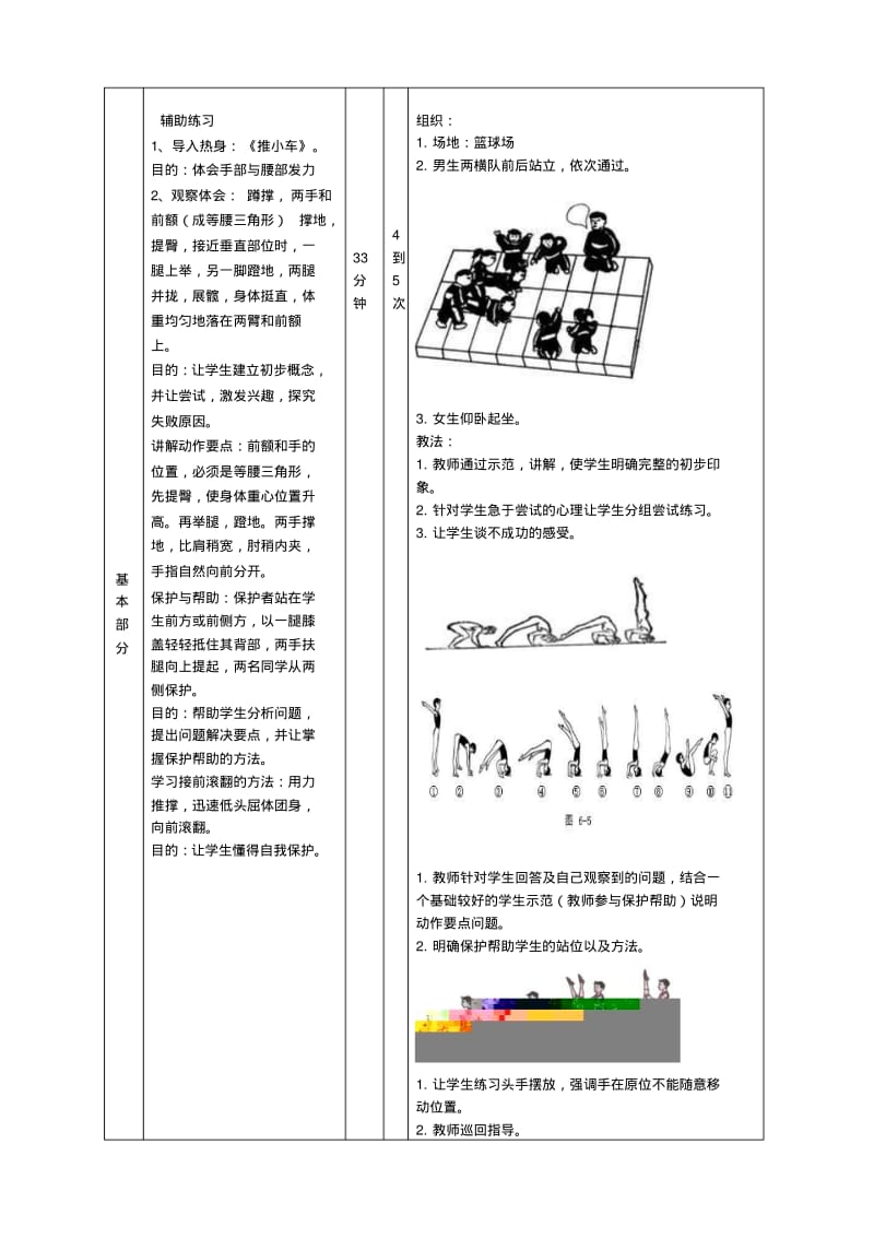 分腿慢起头手倒立—前滚翻教学设计.pdf_第3页