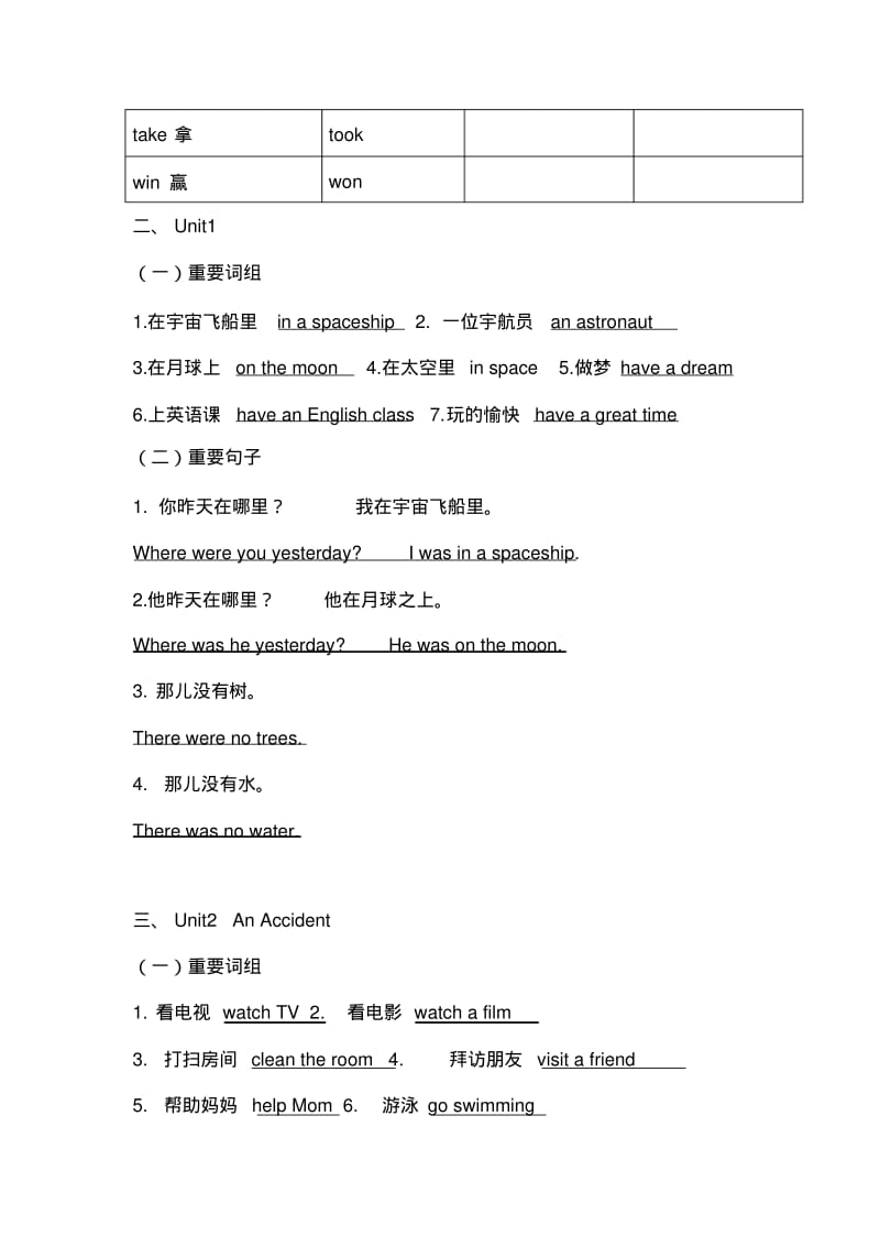 六年级上册英语复习资料-期末整理-北师大版.pdf_第2页