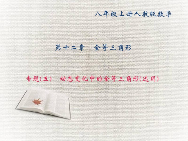 八年级数学上册专题(五)动态变化中的全等三角形(选用).pdf_第1页