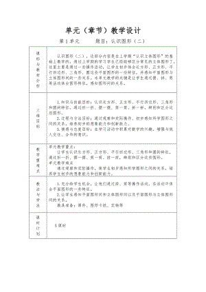 人教版一年级数学下册单元教学计划.doc