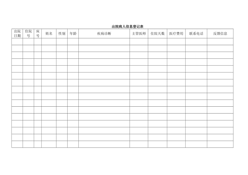 出院病人信息登记表.doc_第1页