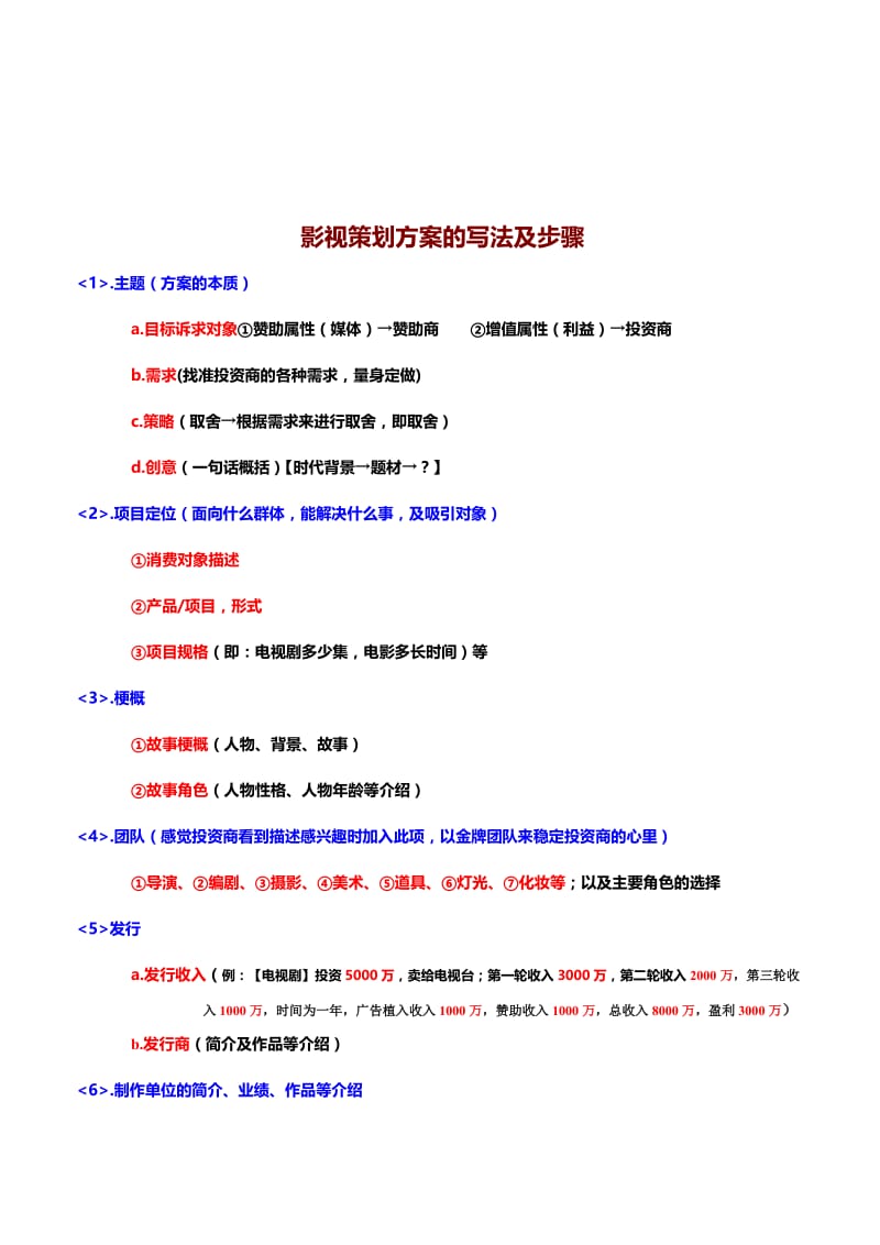 影视策划方案的写法及步骤.doc_第1页