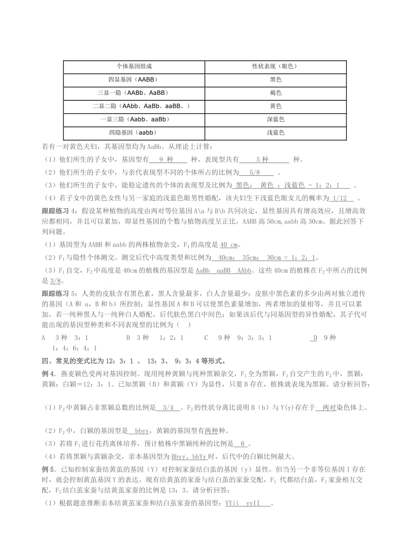 关于基因自由组合定律中9331的几种变式教师用.doc_第2页