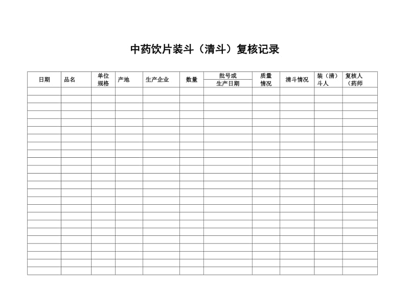 中药饮片装斗清斗复核记录.doc_第1页