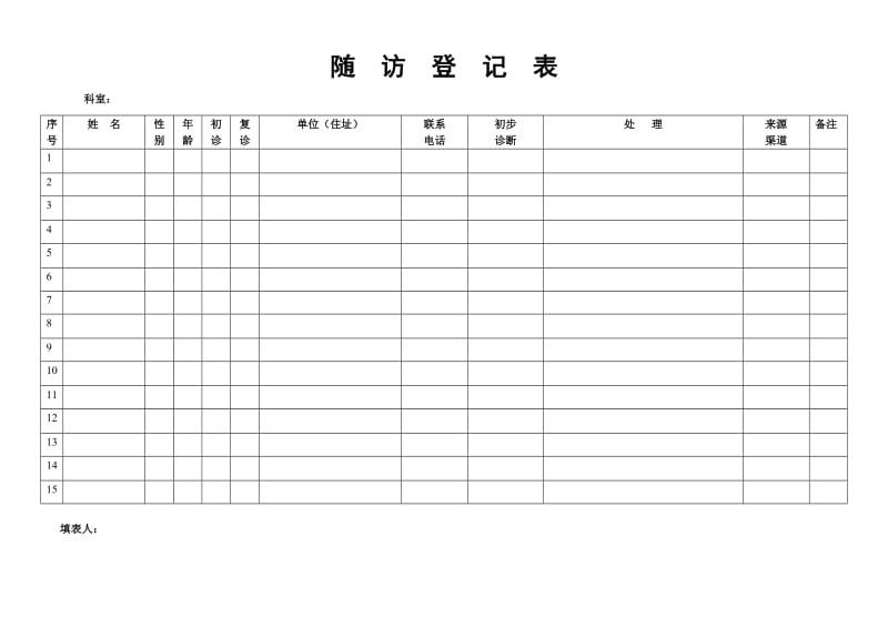 出院病人随访登记表.doc_第1页