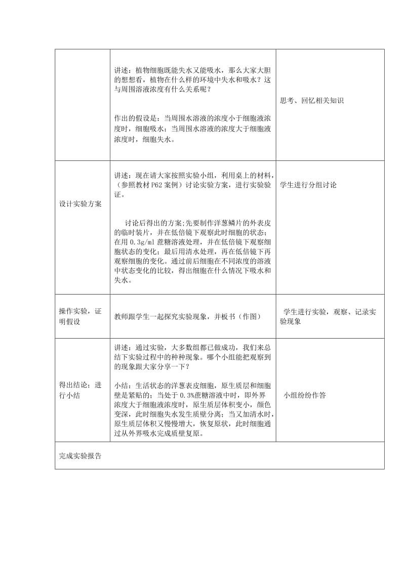 探究植物细胞吸水和失水实验教案.doc_第2页