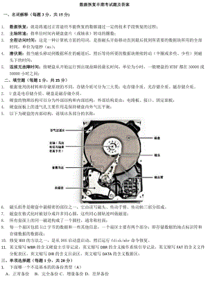 数据恢复半期考试试题答案.doc