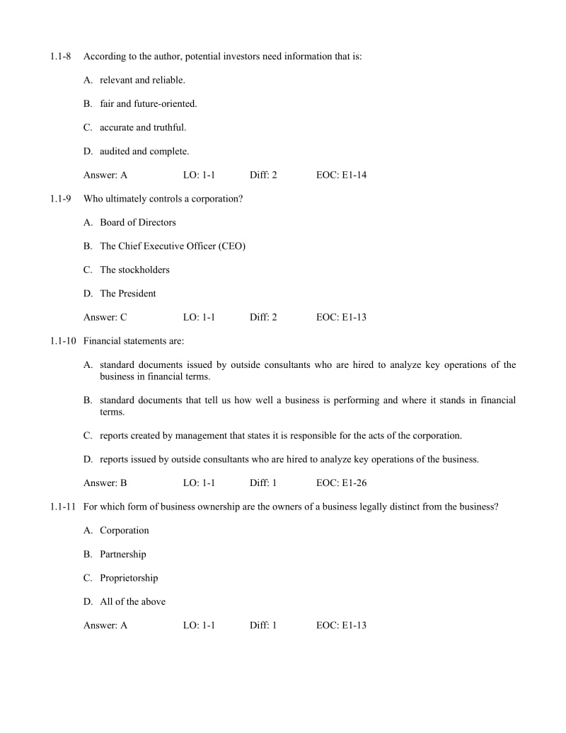 财务会计题库 The Financial Statements.doc_第2页