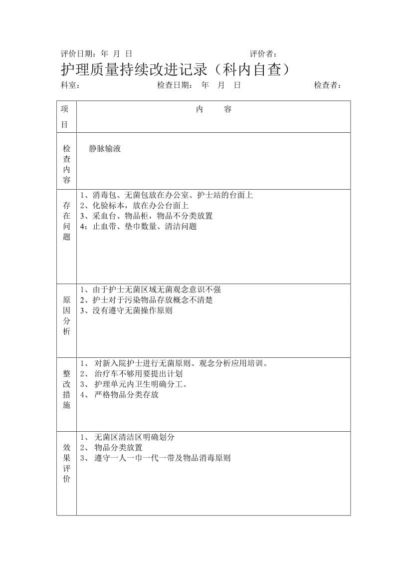 护理质量持续改进记录(护理文书).doc_第2页