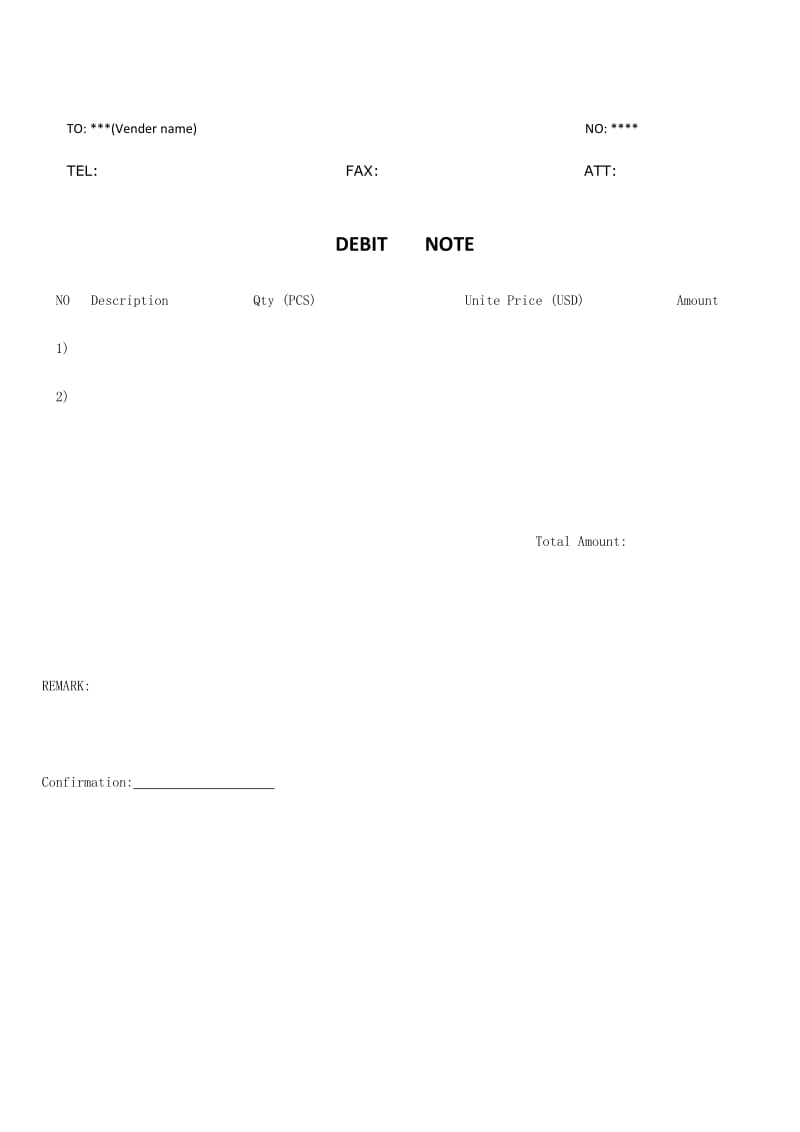 DEBIT NOTE英文格式.doc_第1页